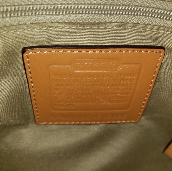 Coach Yellow Top Handle/Satchel bag with Leather T - Picture 5 of 7